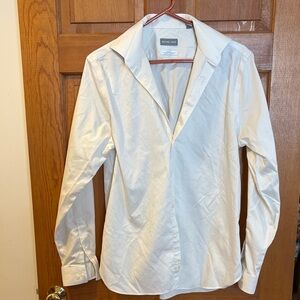 Michael Kors Cream Long-Sleeve Shirt mens 16 34/35 slim fit